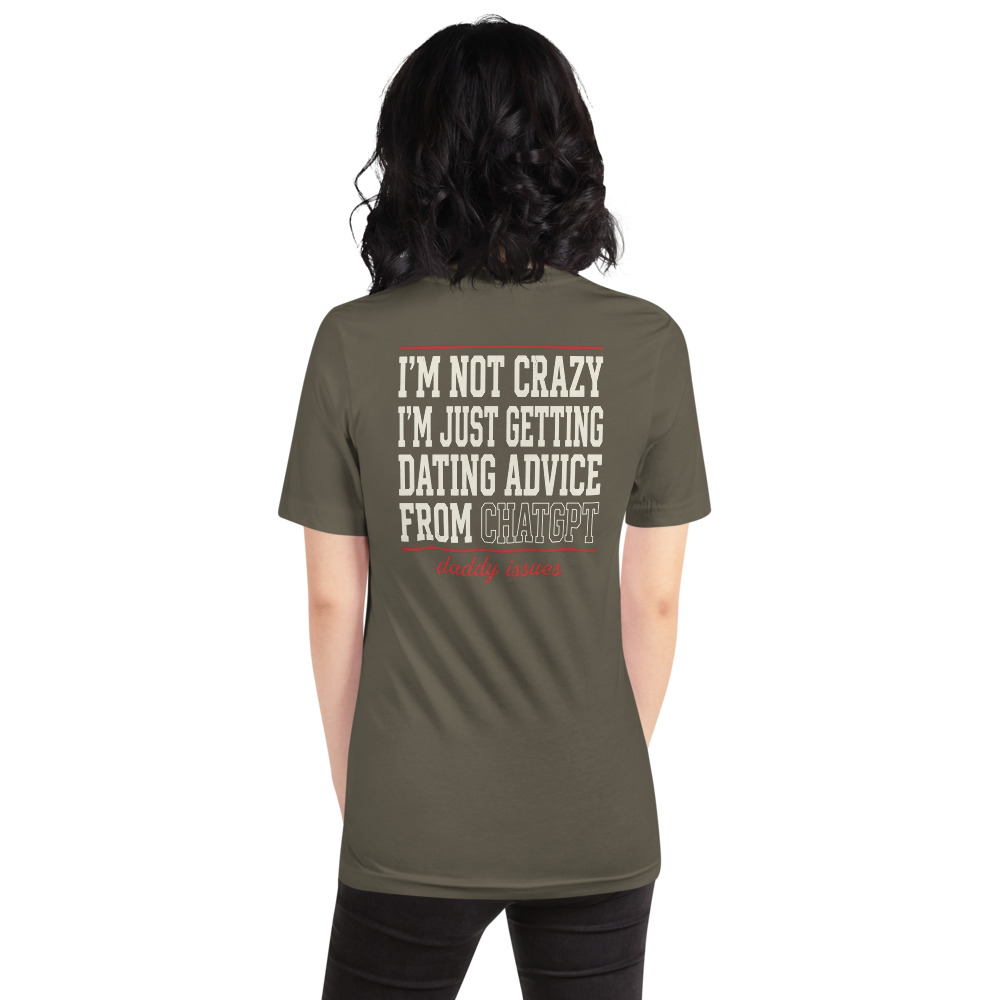 Dating Advice From ChatGPT — Varsity on a army shirt