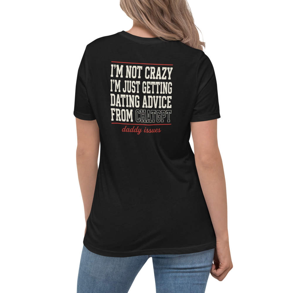 Dating Advice From ChatGPT — Varsity on a black shirt