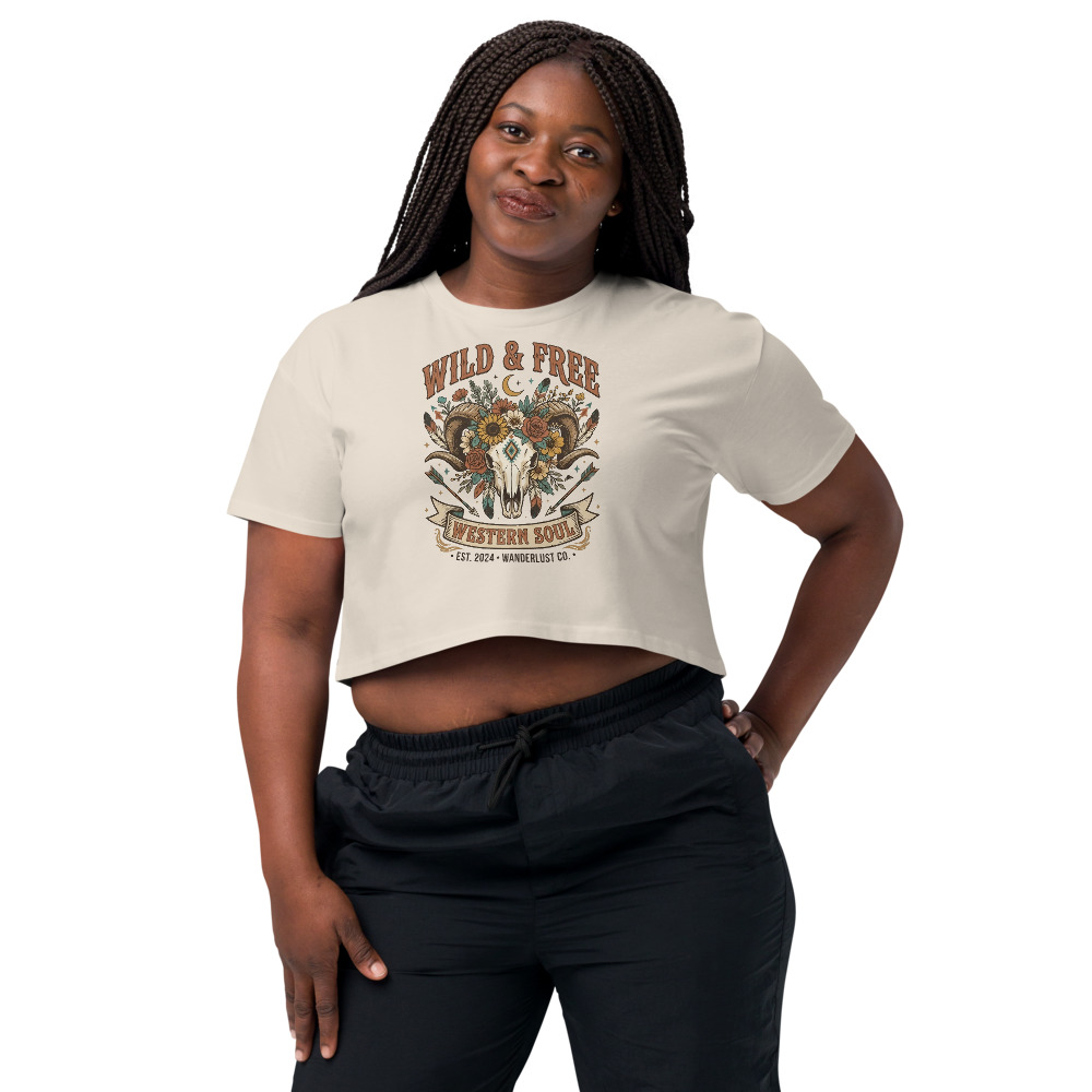 Wild & Free — Western Soul on a bone shirt
