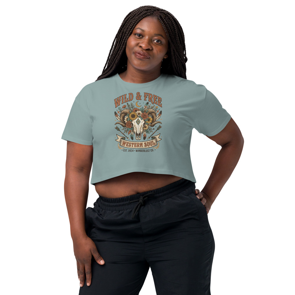 Wild & Free — Western Soul on a mineral shirt