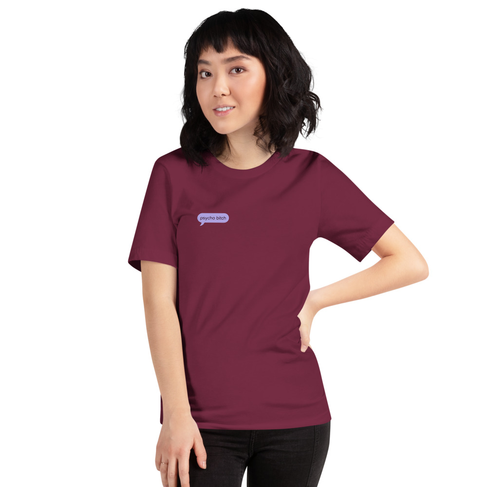 Dating Advice From ChatGPT — Texts on a maroon shirt