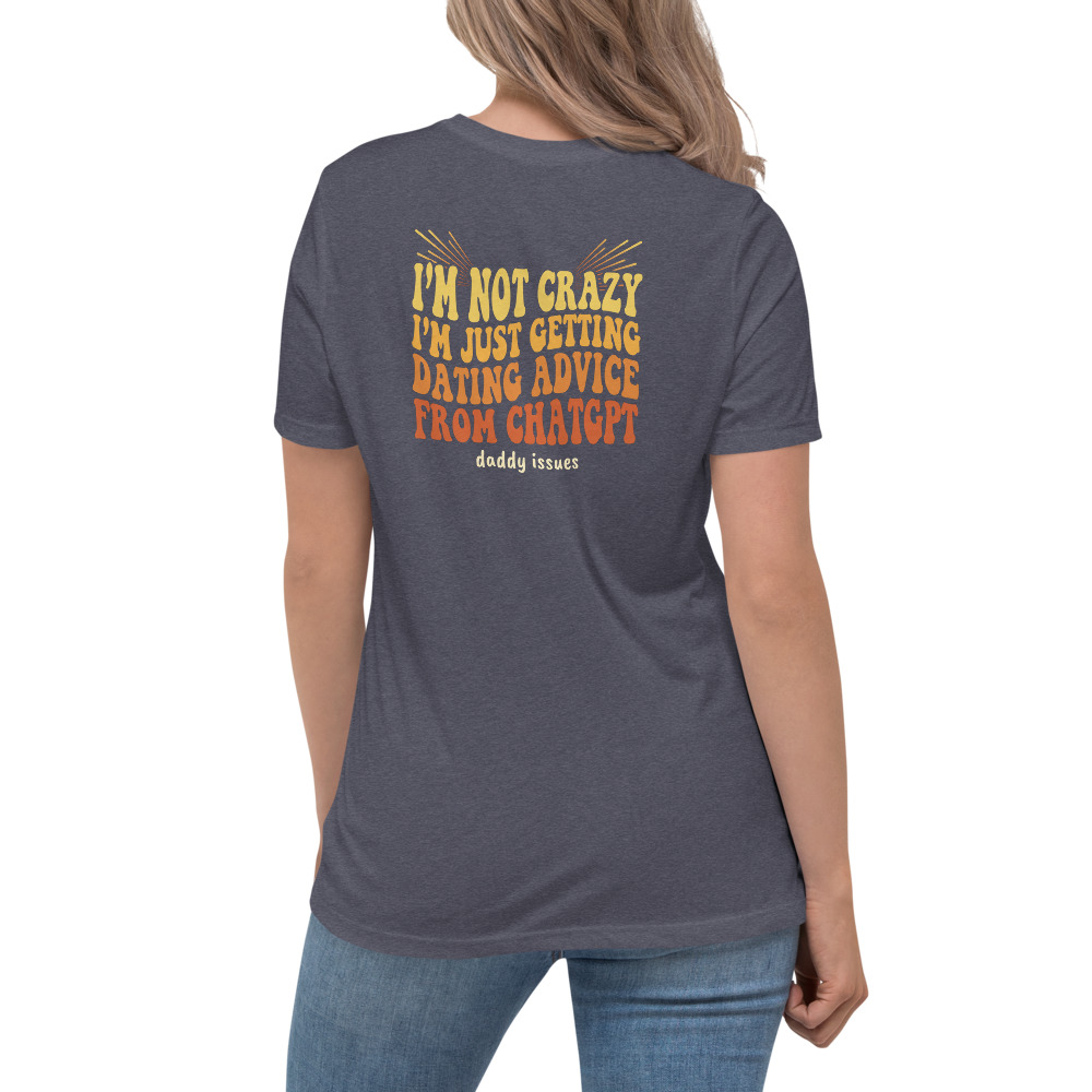 Dating Advice From ChatGPT — Groovy on a hthr navy shirt