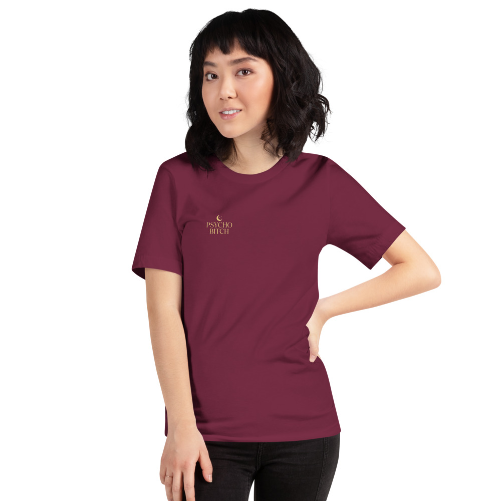 Dating Advice From ChatGPT — Celestial on a maroon shirt