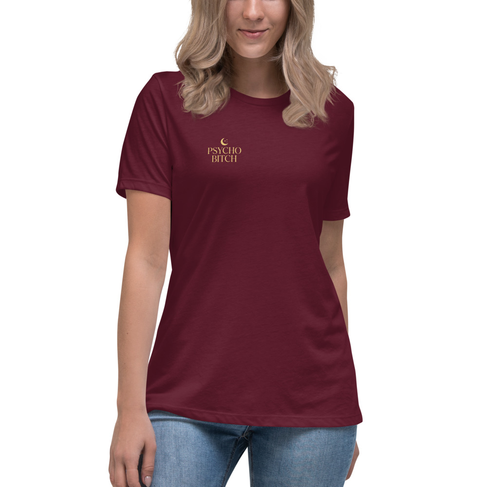 Dating Advice From ChatGPT — Celestial on a maroon shirt
