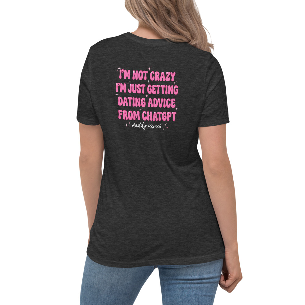 Dating Advice From ChatGPT — Y2K on a dark grey shirt